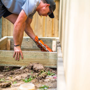 Glen Fludder installing the decks