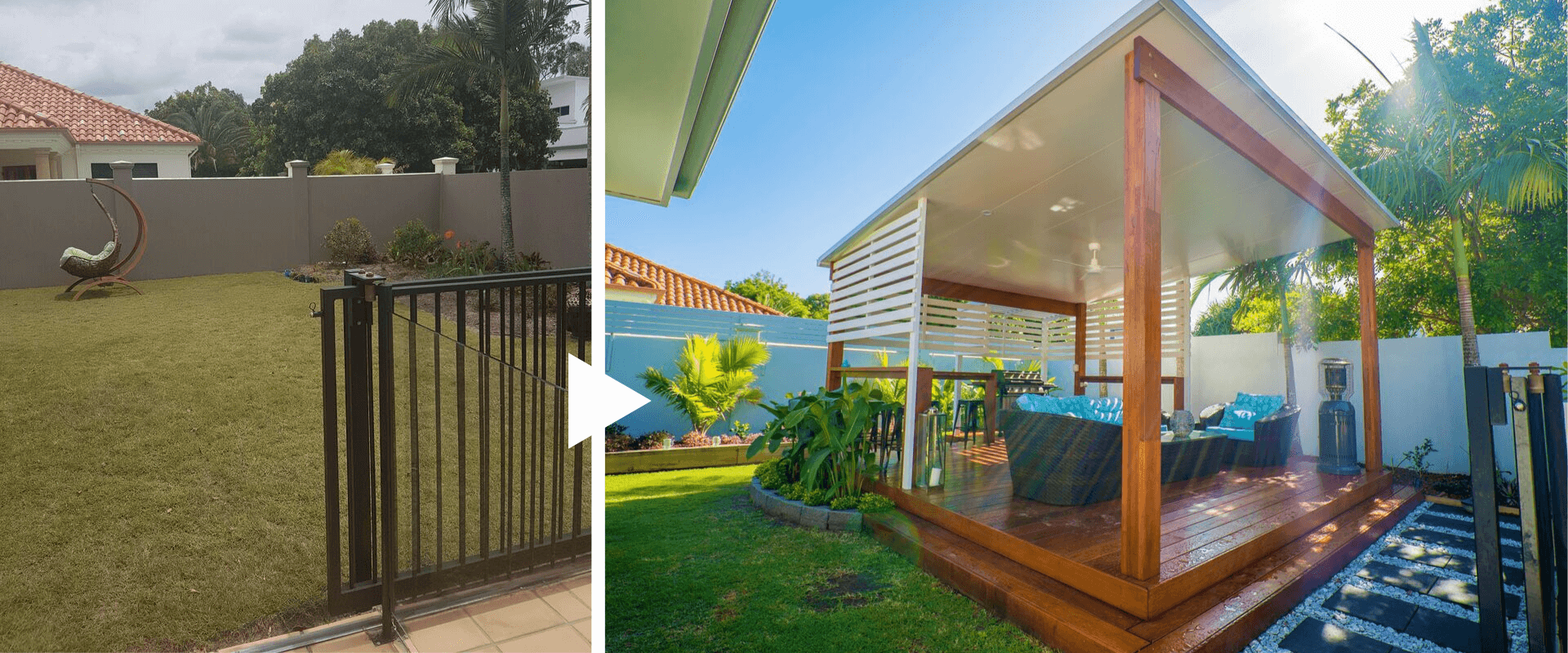  poolside pavilion - before and after image