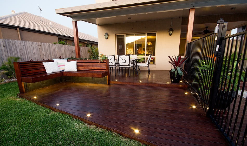 backyard patio timber decking