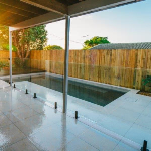 wall decking around the pool in Coolum