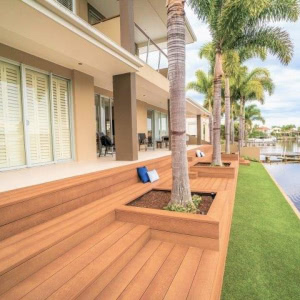outdoor seating area with decks