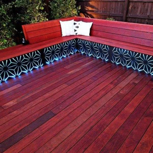 outdoor seating and floor timber decking
