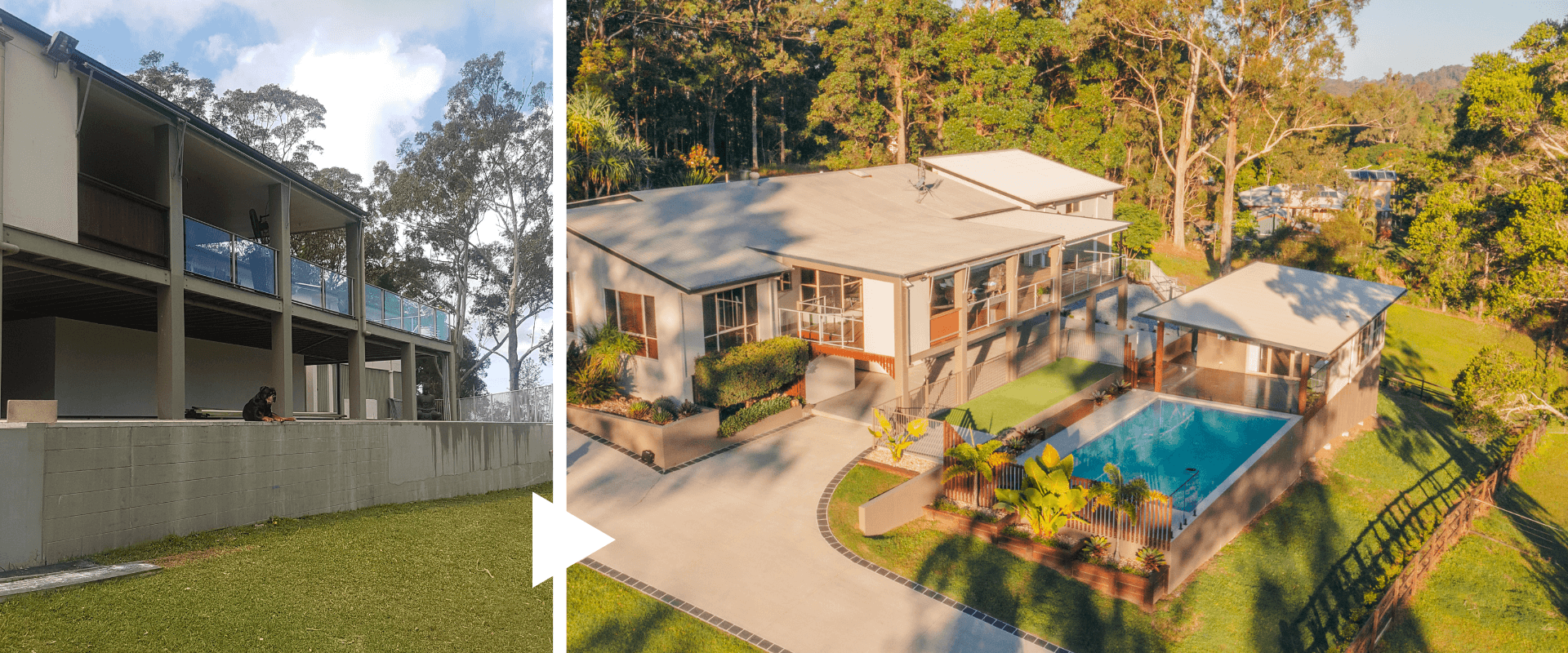 outdoor decking - before and after image