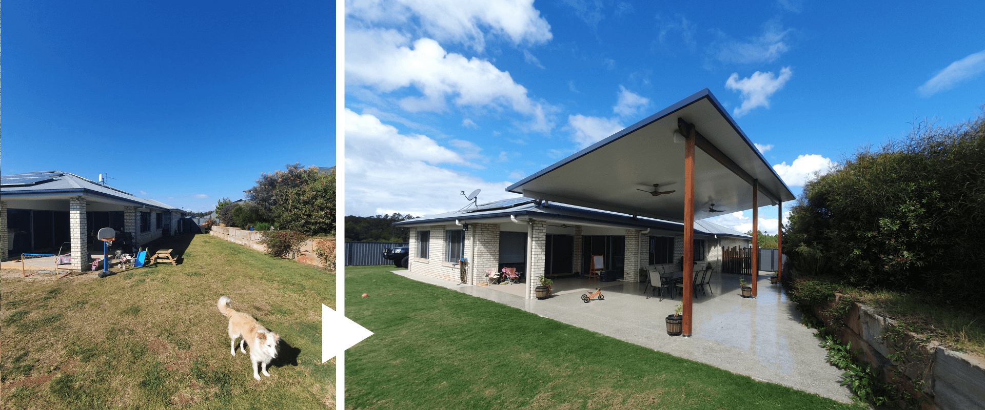 patio decking - before and after