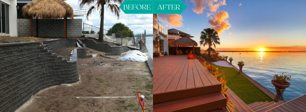 before and after deck build project