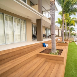 new and fresh decking for outdoor steps